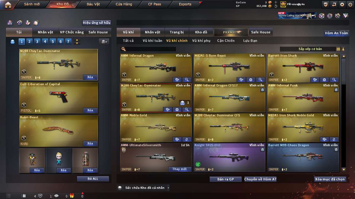 shop acc cf uy tin gia re